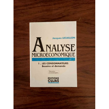 Analyse microéconomique (1/3)