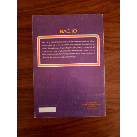 English BAC.10 - Ten years of Baccalaureate Examination Papers 1970-80