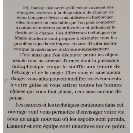 Utilisation des énergies secrètes